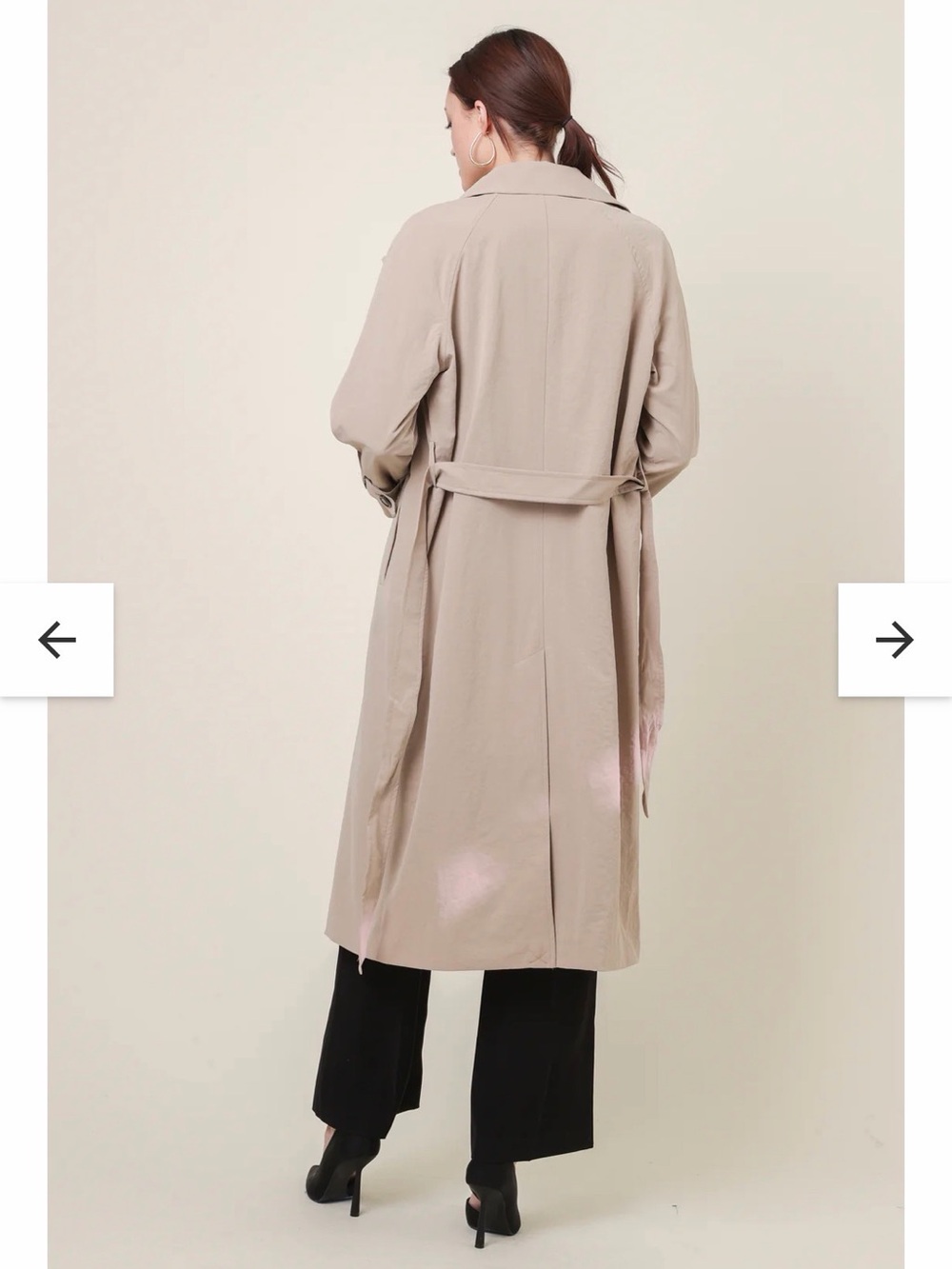 Line & Dot Neutral Beige Double-Breasted Trench Coat - Picture 4 of 12